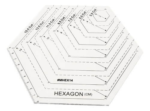 Hexagon Quilting Regla Para Medición Práctica Para