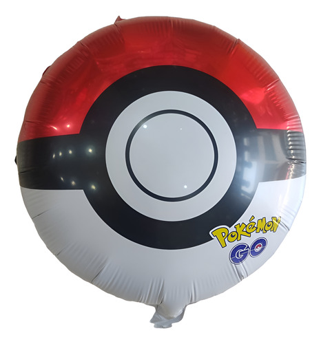 Globos Metalizados Pokebola X10 Unidades Rojo Y Blanco Pokebola