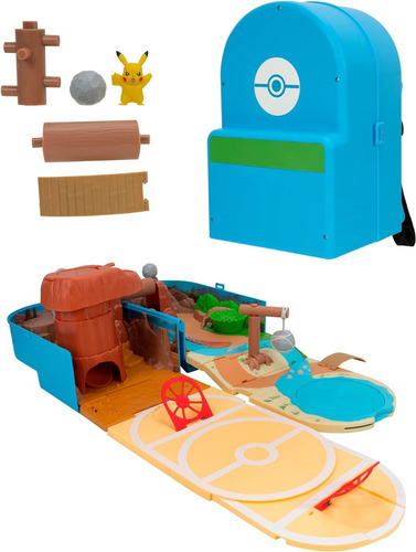 Pokemon, Set Juego Battle Desert, Mochila Estuche Portatil