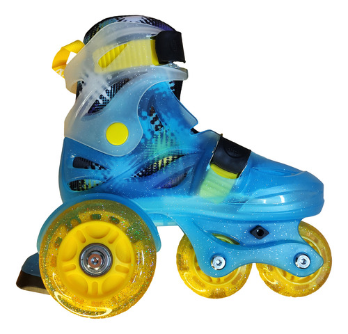 Patines Entrenador Ajustable Led Kit Completo Azul 17 - 19 Mx 8 Cm Azul Acero