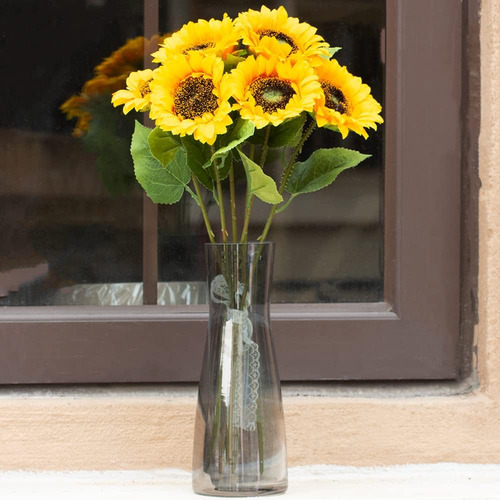 Ferial 6 Piezas De Girasoles Artificiales Con Tallos De Seda