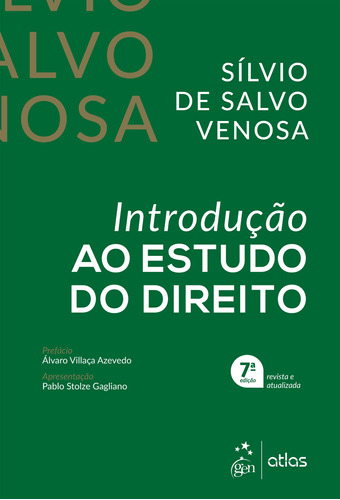 Introdução ao Estudo do Direito, de Venosa, Sílvio de Salvo. Editora Atlas Ltda., capa mole em português, 2021
