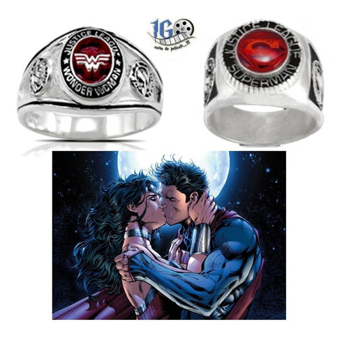 Par Anillos The Kiss Superman Wonder Woman Pregunta Tallas 