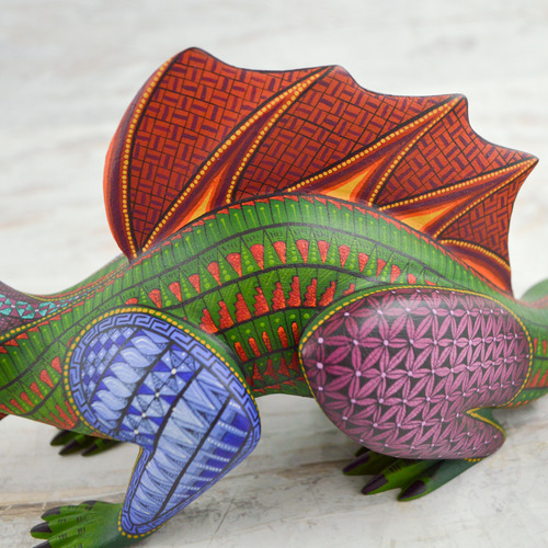 Iguana Alebrijes De Madera De Oaxaca A2911 | Magia Mexica