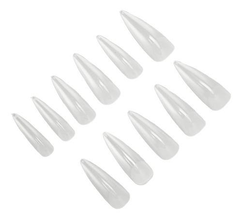 Uñas Falsas Largas Y Transparentes Ultra Delgadas Tallas