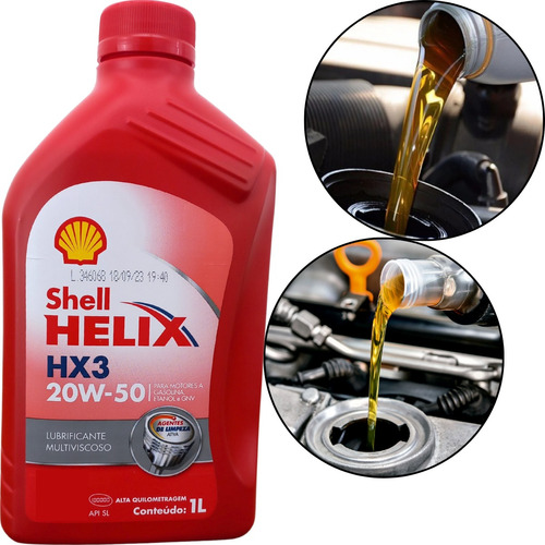 1 Litro Óleo De Motor Mineral 20w-50 Sl Shell Helix Hx3