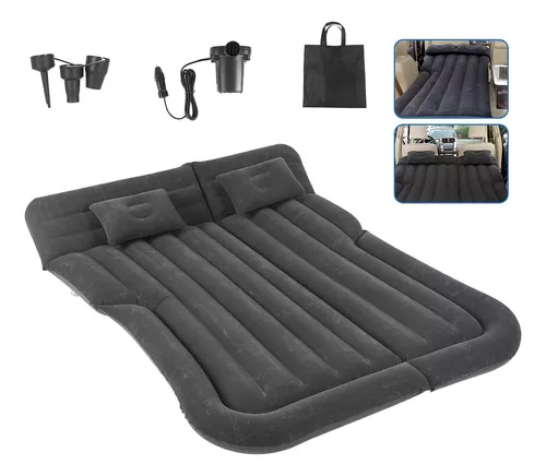 Colchón hinchable para coche, cama de viaje gruesa inflable para vehículo,  almohadilla para dormir, accesorio para acampar, color negro