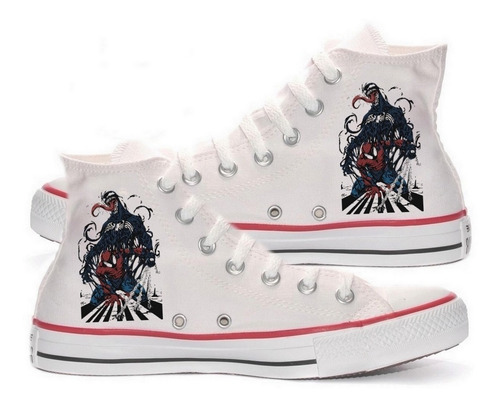 All Star Homem Aranha E Venom Tênis Personalizado Botinha | Mercado Livre