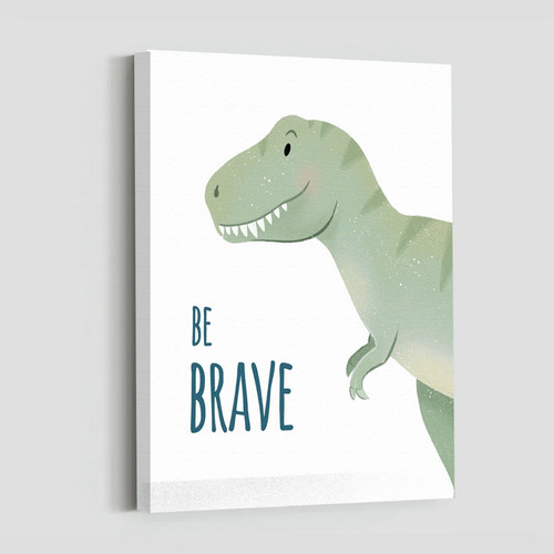 Cuadros Para Niños De Dinosaurios Hipoalergénicos Livianos Color Multicolor Armazón Bastidor