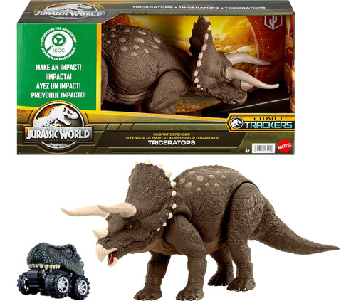 Dinosaurio Triceratops Defensor Jurassic World + Dino Car