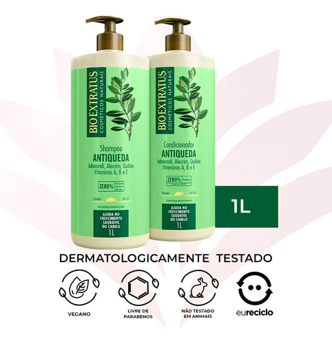 Kit Shampoo E Condicionador Jaborandi 1l Bio Extratus
