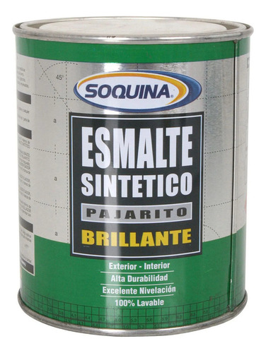Esmalte Sintetico Brillante 1/4 Gl Colores Soquina Pajarito