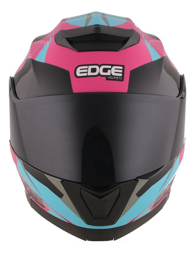 Casco Moto Integral Edge Shanghai Velox Rosa Rosa Estampado L
