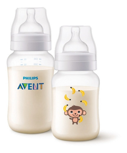 Kit 02 Mamadeiras Philips Avent Classic 260/330ml Macaco