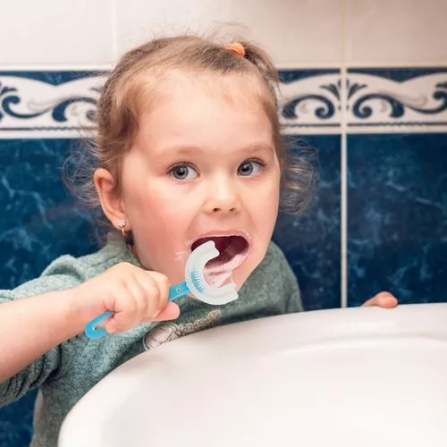 Pasta de dientes niños, pasta de dientes bebe en espuma para niños pasta  dientes bebe en espuma para cepillo de dientes en forma de U para niños uso  para niños de 2