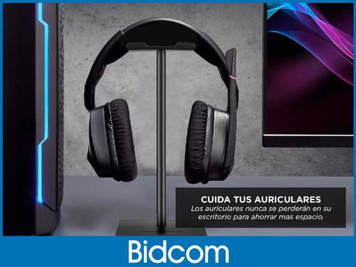 Soporte Para Auriculares Gadnic Stand Headset Gamer Office Color Negro
