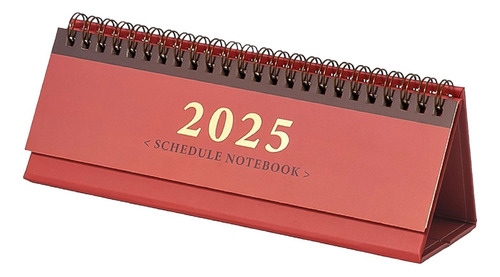 Calendario De Escritorio 2025, Cuaderno Con Agenda, Rojo