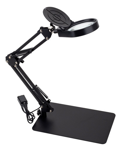 Lupa Con Luz Led Pinza Base Para Cautin Reparar Electrónicos