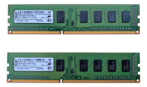 Memória Ram Desktop 4gb (2x2gb) Ddr3 1333mhz Smart Pc3-10600 (Recondicionado)