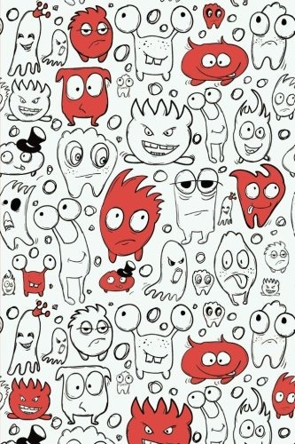 Revista Little Monsters Red 6x9 Dot Journal Journal Con Pape