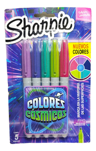 5 Sharpie Colores Cósmicos Edicion Limitada Marcadores