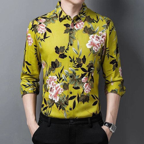 Camisas Florales Masculinas, Ropa De Estampado Otoñal Para H