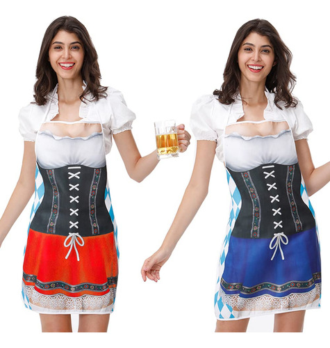 Delantal Vestido Aleman Oktoberfest 2 Pieza Para Fiesta Gran