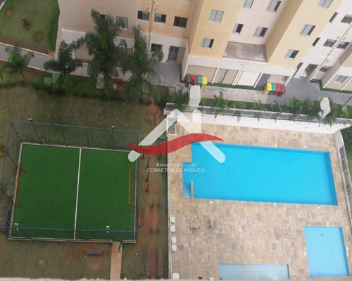Imagem 6 de 16 de Lindo Apartamento 47 M² - Cond. Vida Plena Campolim, 2 Dormit, Lavanderia, 1 Vaga. Piso Cerâmico. Box Blindex. Portas De Madeira, Janelas De Alumínio. - Ap00159 - 69511069