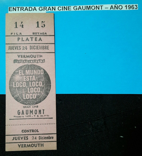 Antigua Entrada Del Gran Cine Gaumont Año 1963