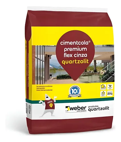 ARGAMASSA QTZ 20KG PREMIUM FLEX CINZA