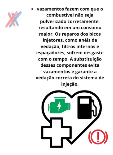 Kit Asf0279 Reparo Bico Injetor Fiat Mobi Argo Uno 3 Cilind