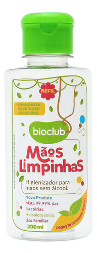 Refil Mãos Limpinhas Higienizador Sem Alcool Bioclub  150 Ml Cor Branco