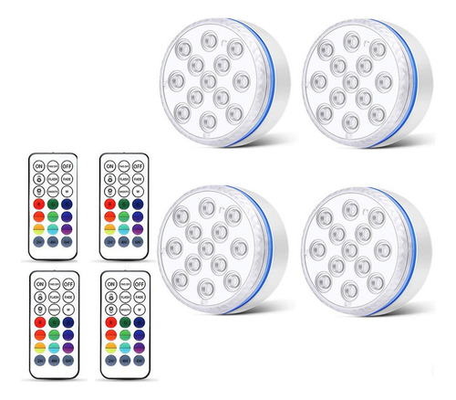4pcs 13 Luces Sumergibles Led Con Imán Y Ventosa