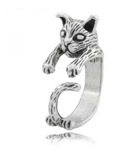 Anillo Gato 3d Unisex Zinc Unitalla Moda Joyeria Trescool