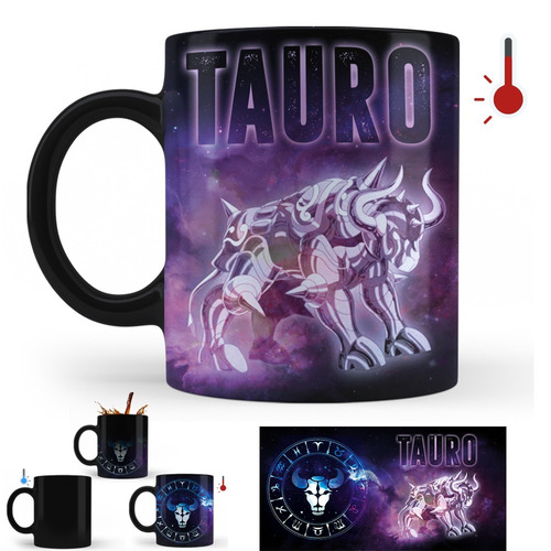 Imagen 3 de 3 de Taza Mágica Caballeros Del Zodiaco Tauro