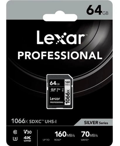 Lexar Tarjeta Memoria Entera Sd Xc 64gb 1066x 160 Mb/s U3 4k