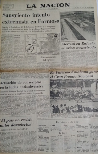 La Nacion 6/10/1975 Atentado Extremista En Formosa.detalle