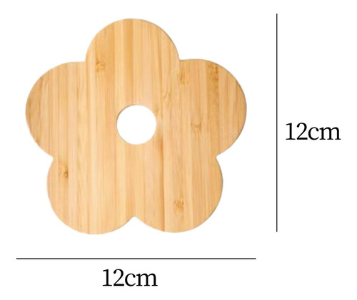 8 Posavasos Con Forma De Flor, Posavasos De Bambú Para