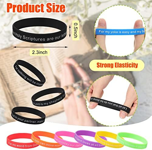 100 Pulseras Con Versículos Bíblicos A Granel De Silicona, P