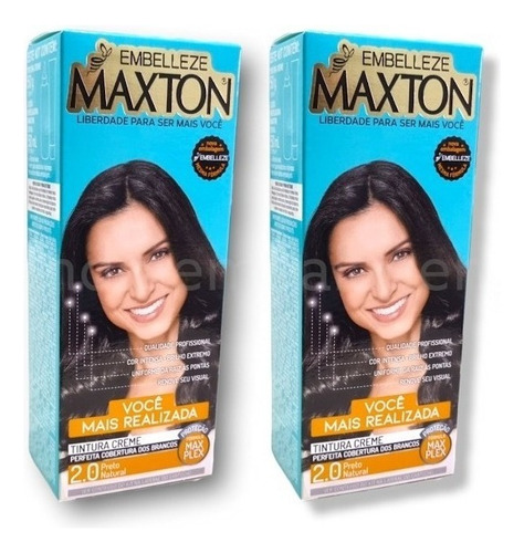 Tinta P/ Cabelos Maxton Embelleze 2.0 Preto Natural 2unid