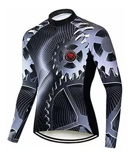 Men's Cycling Jersey Long Sleeve Breathable Biking Shirts Ge