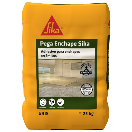 Pega Enchape Sika Gris Pegaenchape Para Interior X 25 Kg