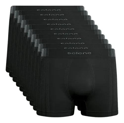 Kit 10 Cueca Boxer Sem Costura Poliamida Toque Gelado Selene