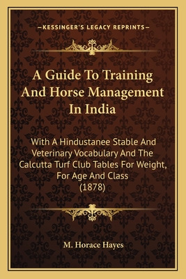 Libro A Guide To Training And Horse Management In India A...