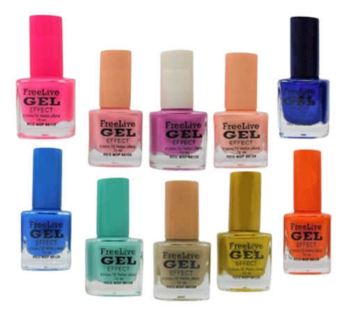 Pack De 3 Esmaltes Free Live Gel Effect. Varios Colores