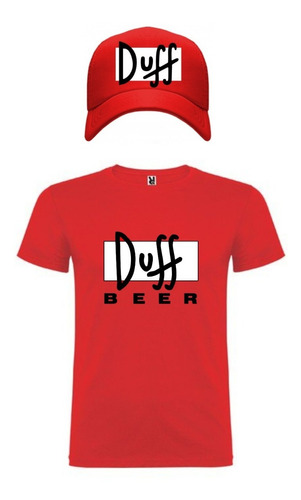 Combo Camiseta Y Gorra Duff Beer  Niños Y Adultos