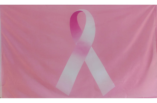 Bandera Contra El Cancer De Seno (tamaño 90x150cm) Dble Faz