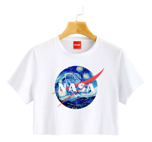 Blusa Dama Nasa Astronauta Espacio Colores Playera Crop #665