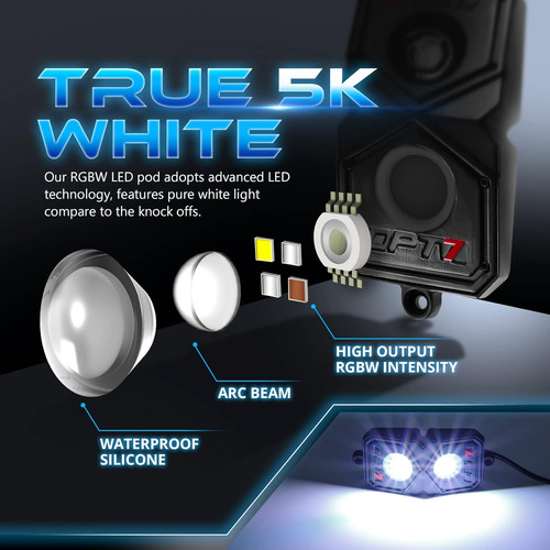 Opt7 Quantum Rock Lights Rgbw Led, Kit De Iluminación De ...