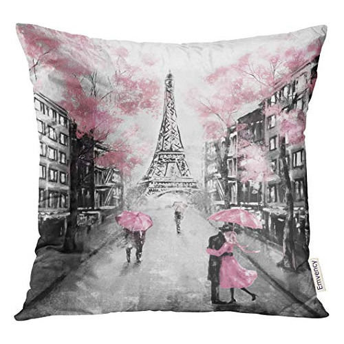 Funda De Almohada Pintura Al Óleo De París, Ciudad Eu...